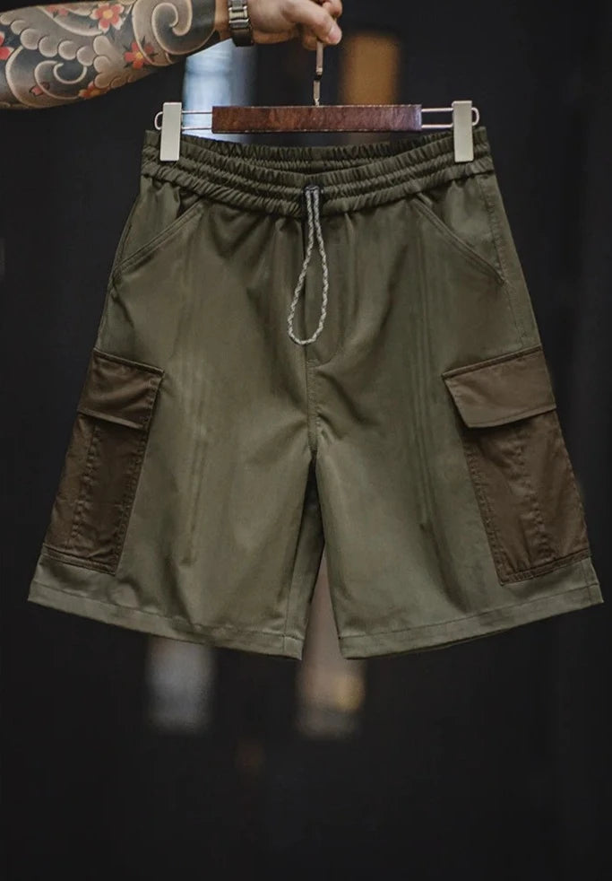 MADEN Herringbone Twill Cargo Shorts-streetwear-techwear