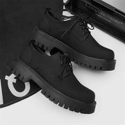 Matte Black Chunky Derby Shoes-streetwear-techwear