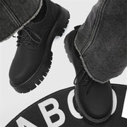 Matte Black Chunky Derby Shoes-streetwear-techwear