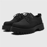 Matte Black Chunky Derby Shoes-streetwear-techwear