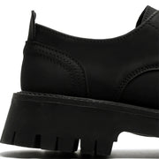 Matte Black Chunky Derby Shoes-streetwear-techwear