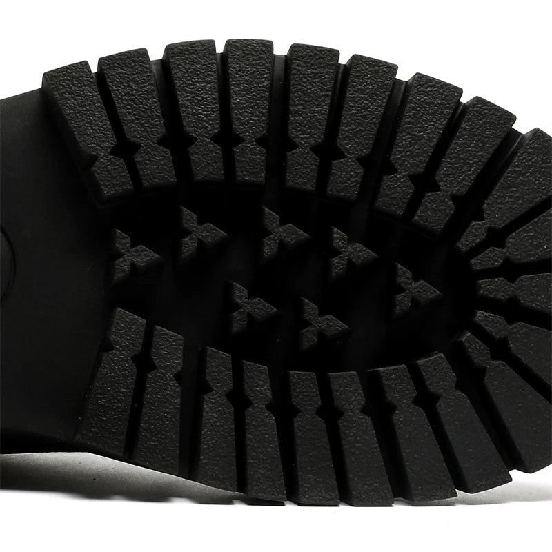 Matte Black Chunky Derby Shoes-streetwear-techwear