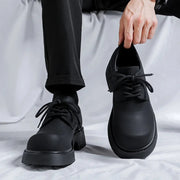 Matte Black Chunky Derby Shoes-streetwear-techwear