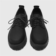 Matte Black Chunky Derby Shoes-streetwear-techwear