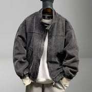 Mens American Washed Corduroy Jacket Distressed Stand Collar Short Workwear High Quality Trendy Spring Autumn Casual Coat Male-streetwear-techwear