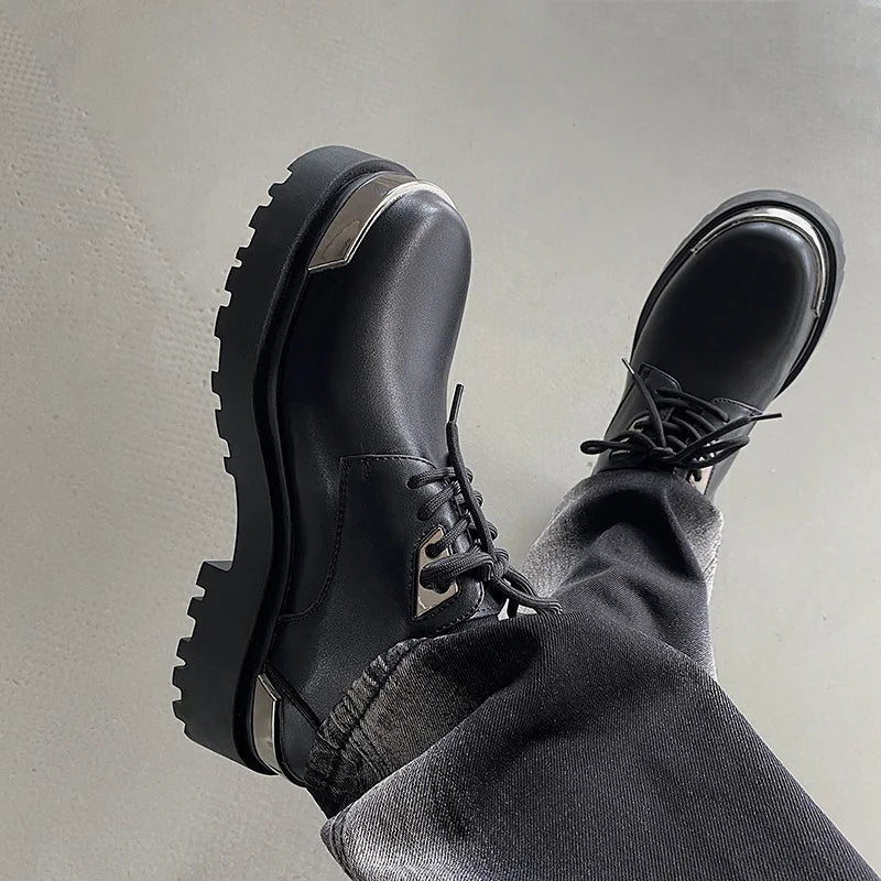 Metal Trim Lug Sole Shoes-streetwear-techwear