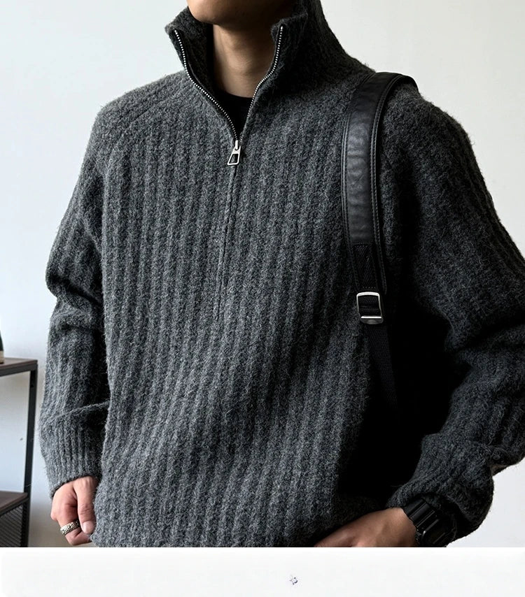Nordic Rib Half Zip Sweater-streetwear-techwear