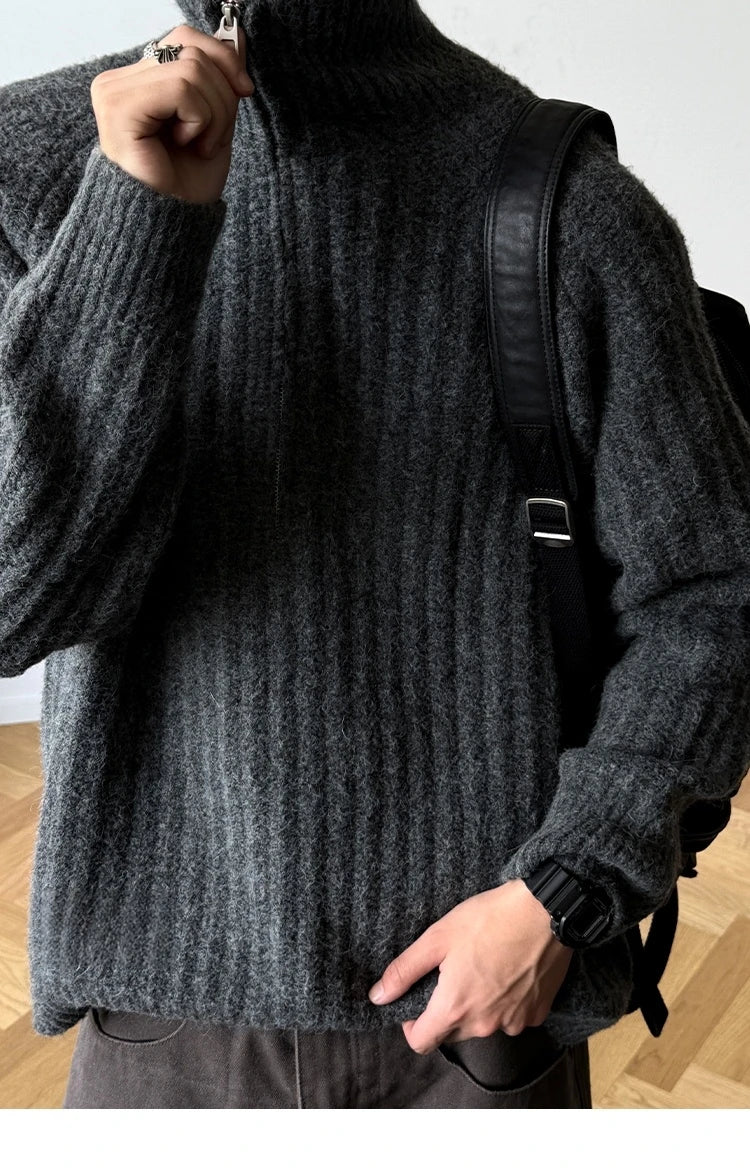 Nordic Rib Half Zip Sweater-streetwear-techwear