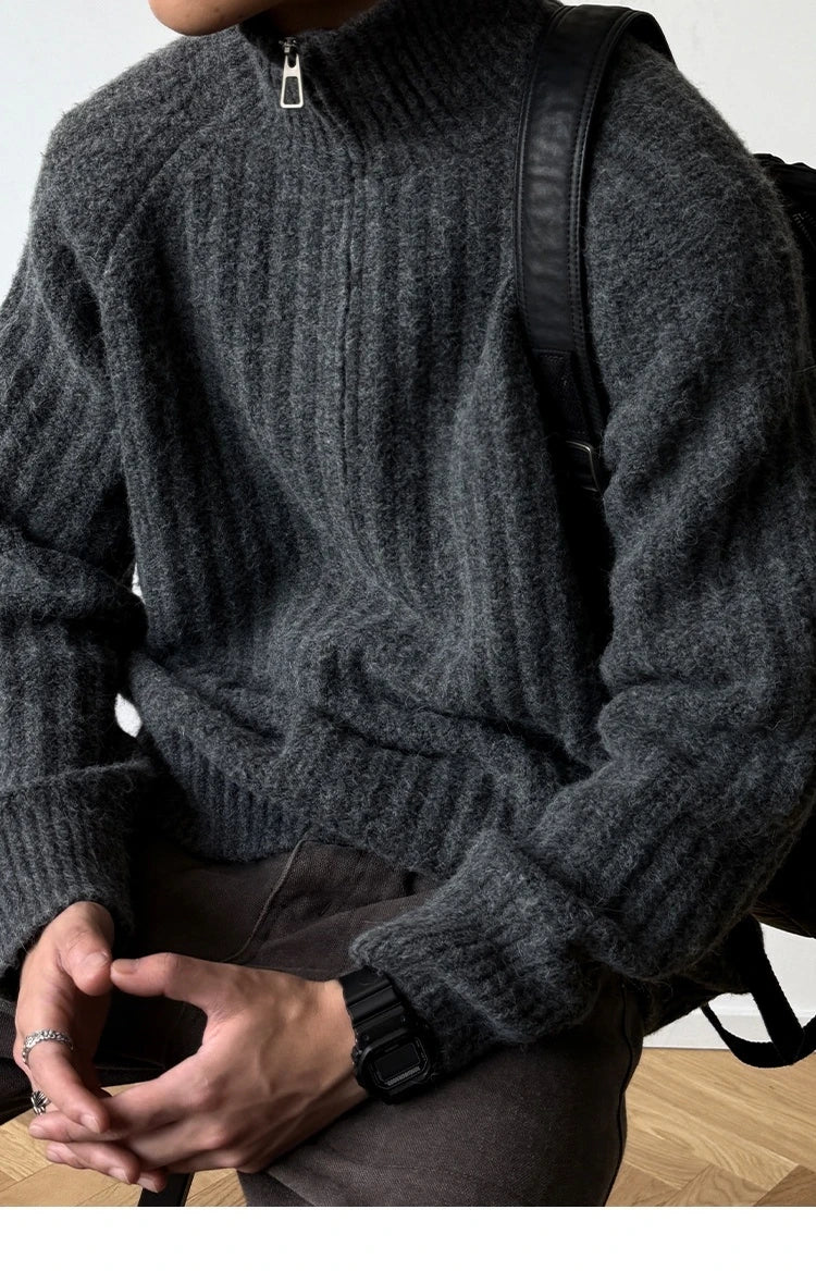 Nordic Rib Half Zip Sweater-streetwear-techwear