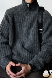 Nordic Rib Half Zip Sweater-streetwear-techwear