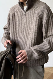 Nordic Rib Half Zip Sweater-streetwear-techwear