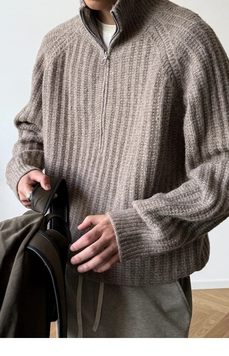 Nordic Rib Half Zip Sweater-streetwear-techwear