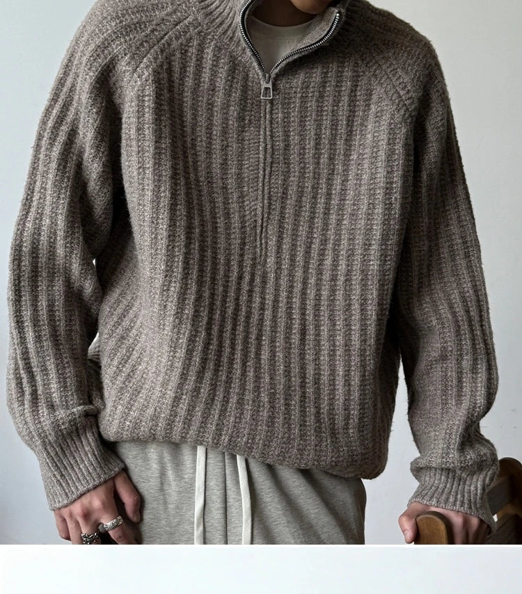 Nordic Rib Half Zip Sweater-streetwear-techwear