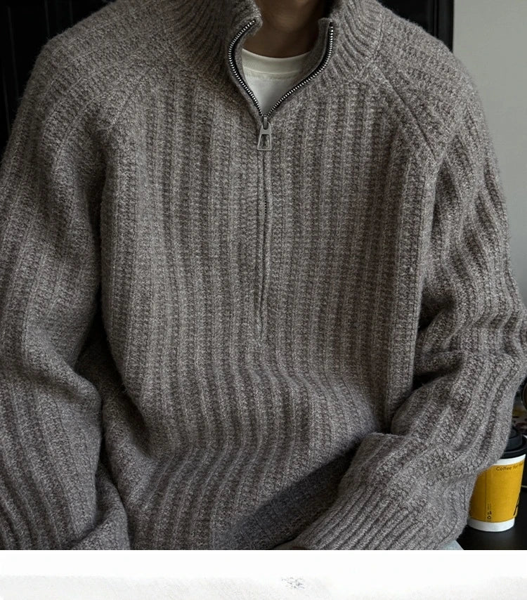 Nordic Rib Half Zip Sweater-streetwear-techwear