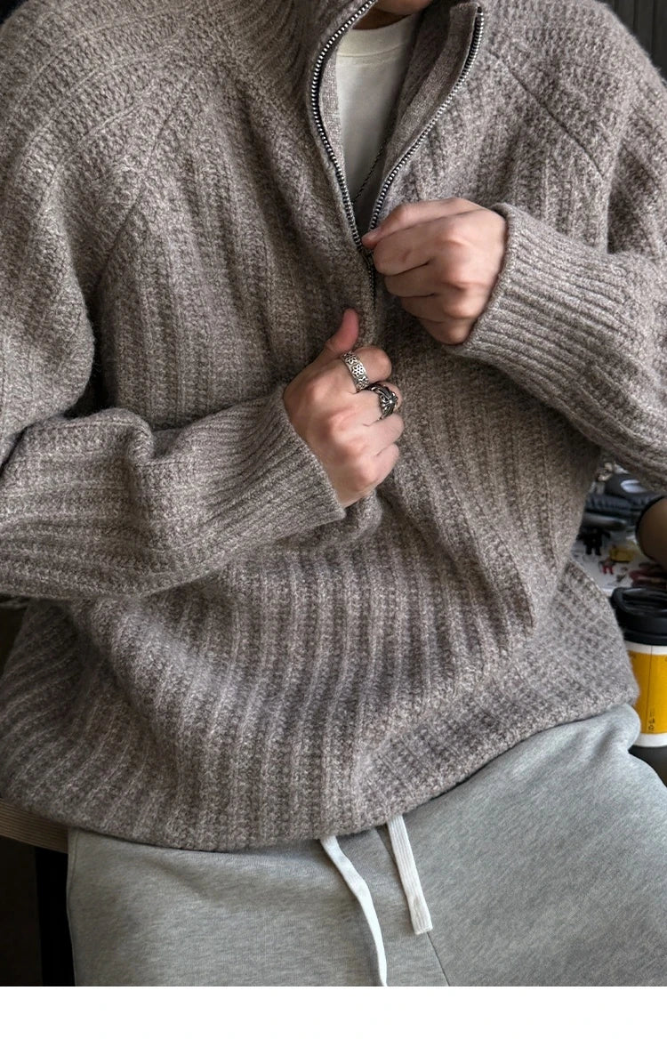 Nordic Rib Half Zip Sweater-streetwear-techwear