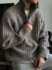 Nordic Rib Half Zip Sweater-streetwear-techwear