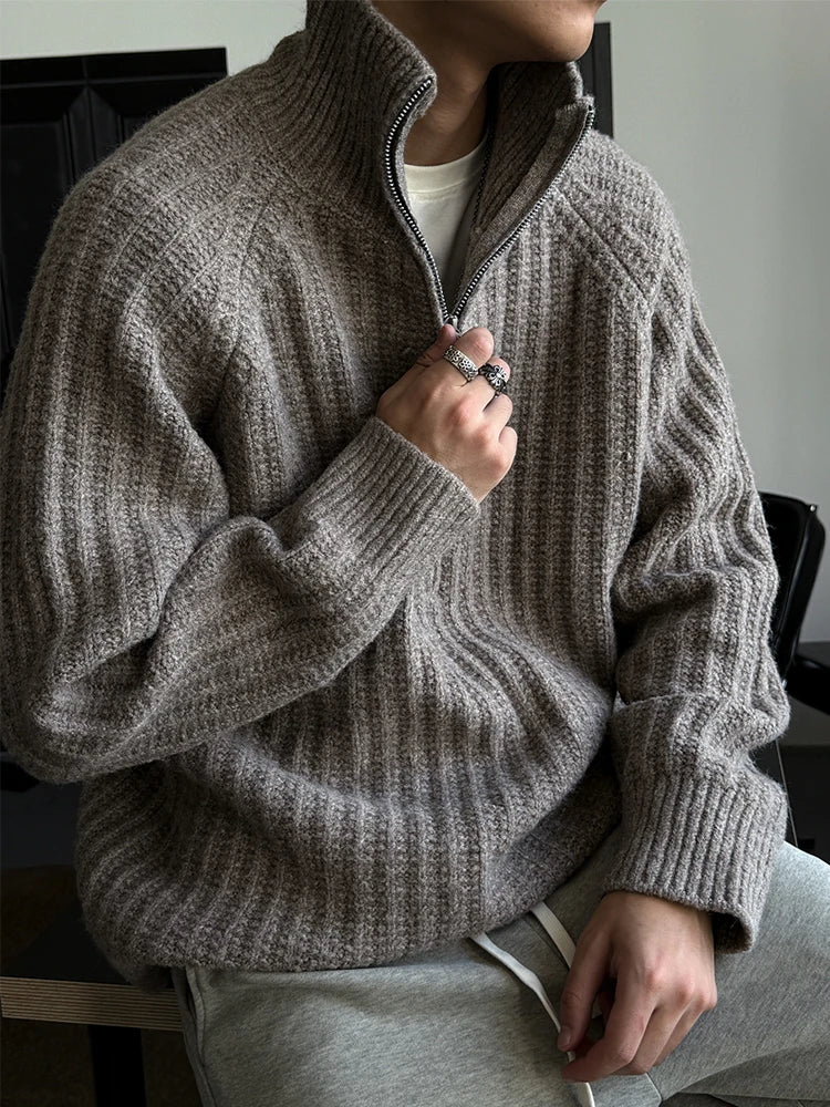 Nordic Rib Half Zip Sweater-streetwear-techwear