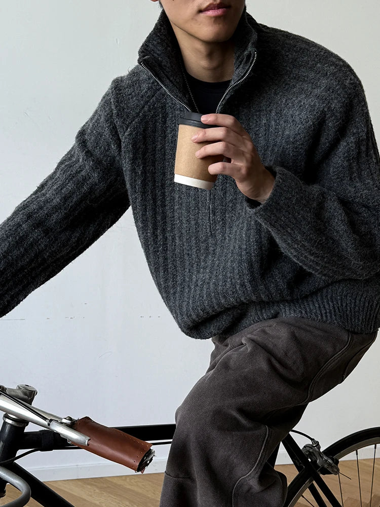 Nordic Rib Half Zip Sweater-streetwear-techwear