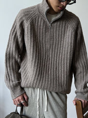 Nordic Rib Half Zip Sweater-streetwear-techwear