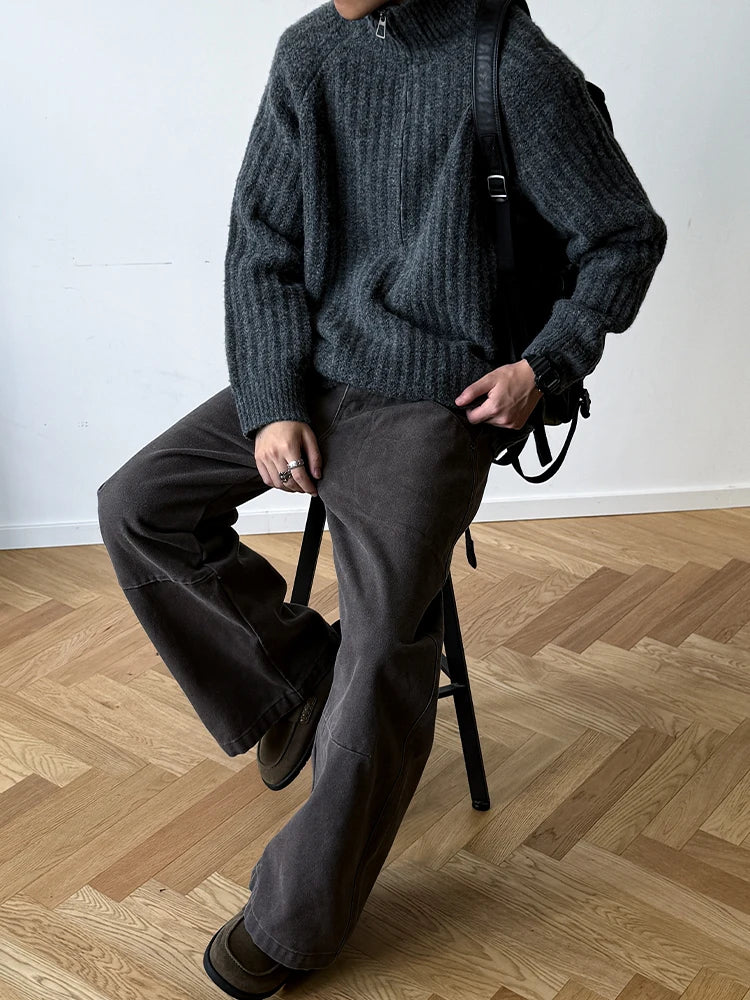 Nordic Rib Half Zip Sweater-streetwear-techwear