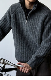 Nordic Rib Half Zip Sweater-streetwear-techwear