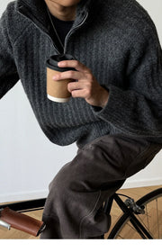 Nordic Rib Half Zip Sweater-streetwear-techwear