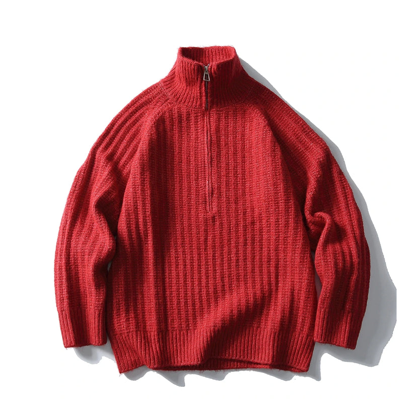 Nordic Rib Half Zip Sweater-streetwear-techwear