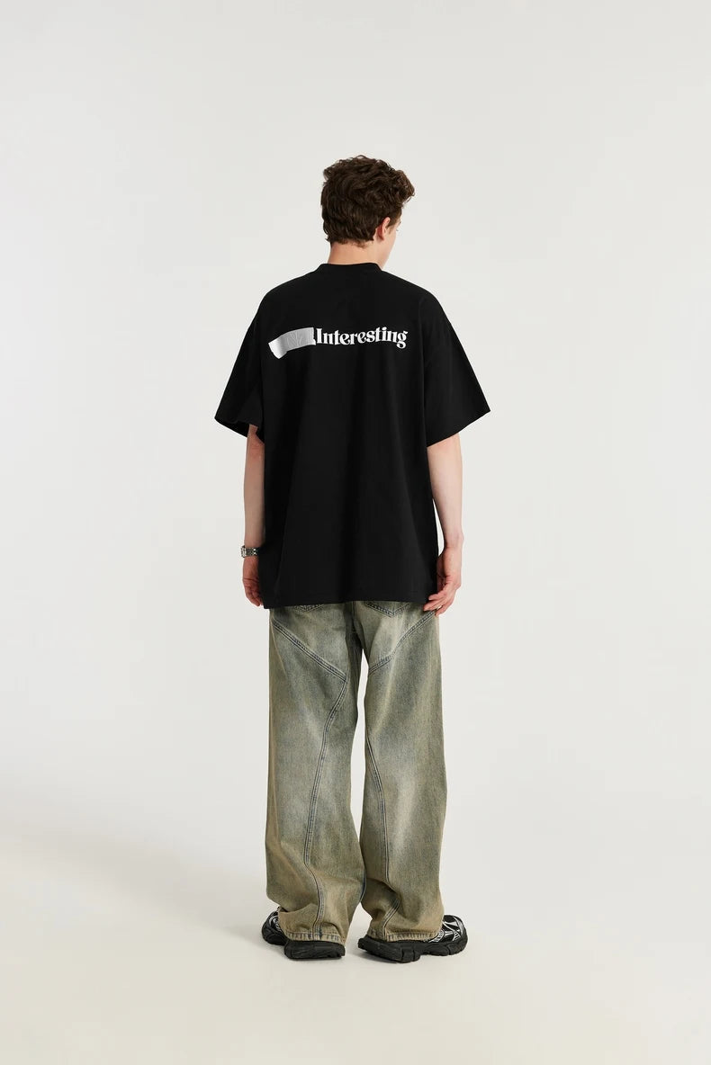 'Not Interesting' Slogan T-Shirt-streetwear-techwear