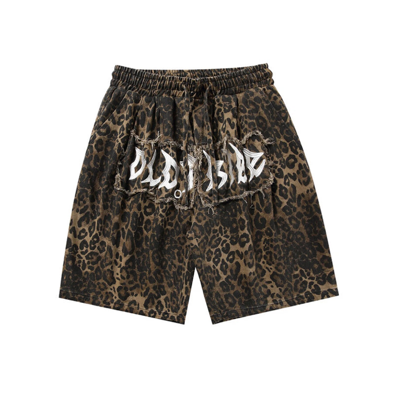 OLD TRIBE Leopard Print Shorts-streetwear-techwear