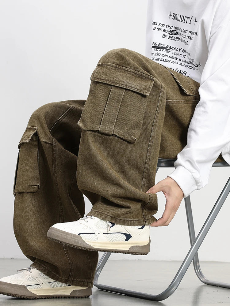 Oversized Parachute Cargo Jeans-streetwear-techwear