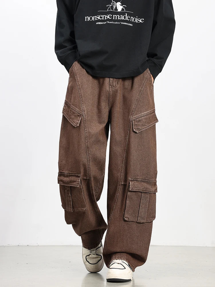 Oversized Parachute Cargo Jeans-streetwear-techwear