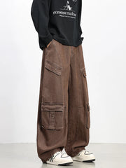 Oversized Parachute Cargo Jeans-streetwear-techwear