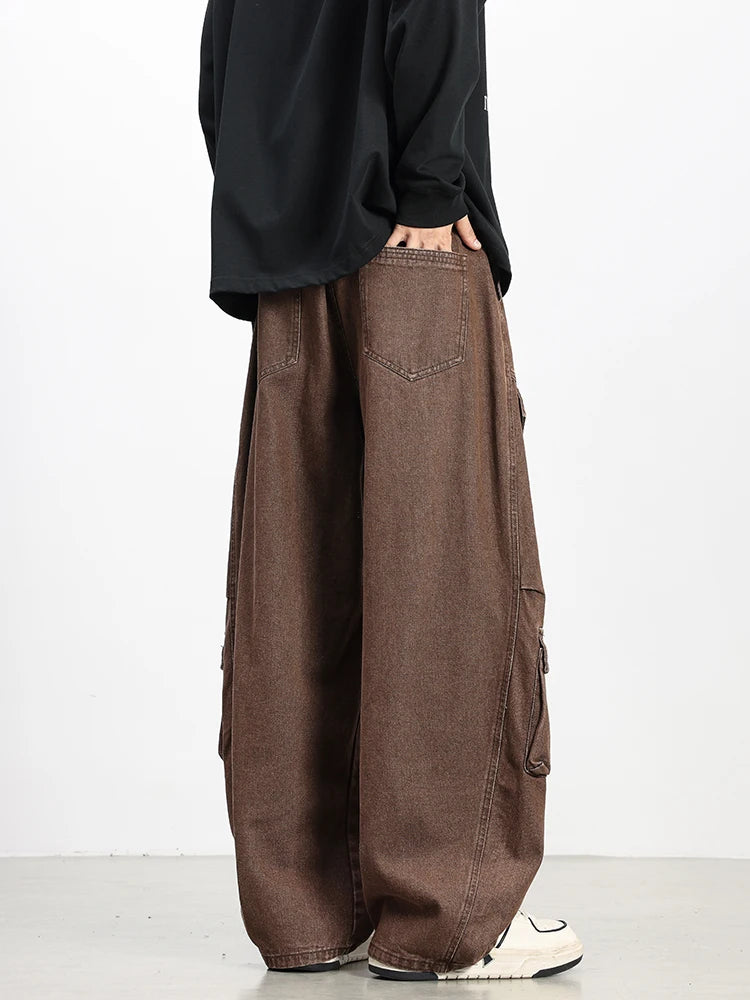 Oversized Parachute Cargo Jeans-streetwear-techwear