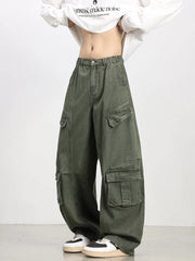 Oversized Parachute Cargo Jeans-streetwear-techwear