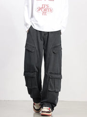 Oversized Parachute Cargo Jeans-streetwear-techwear