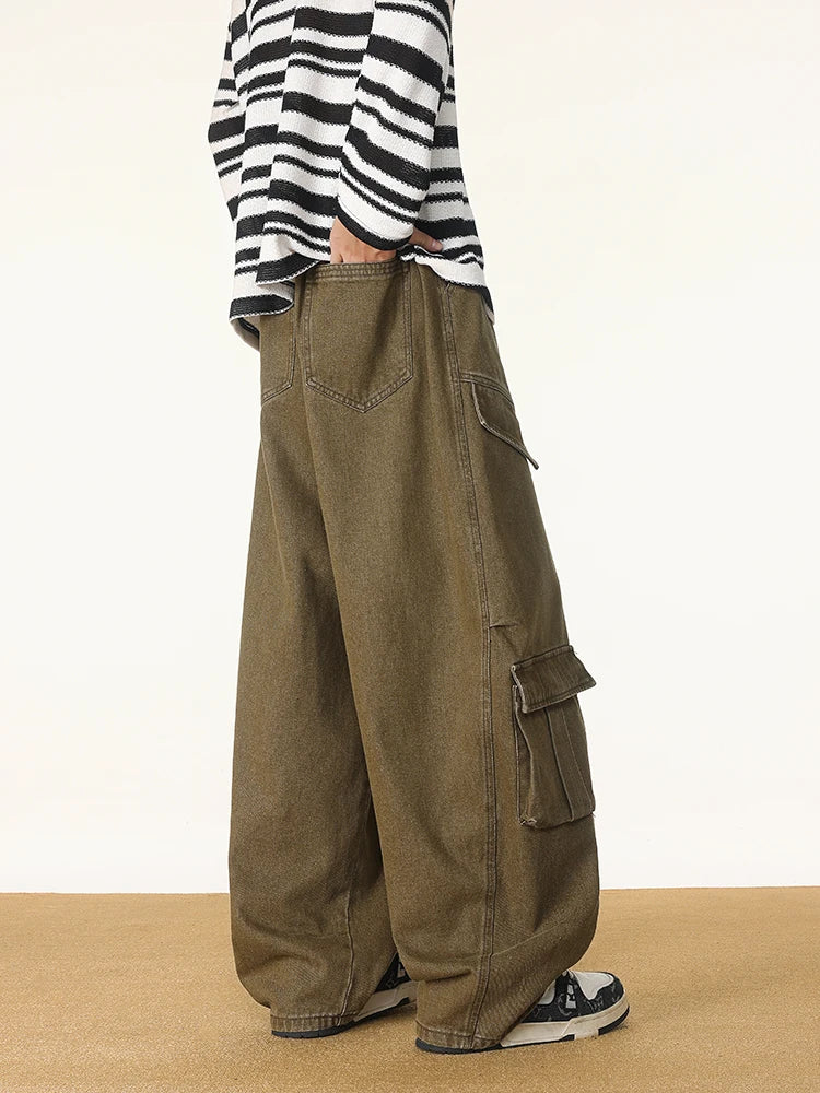 Oversized Parachute Cargo Jeans-streetwear-techwear