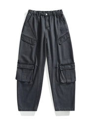 Oversized Parachute Cargo Jeans-streetwear-techwear