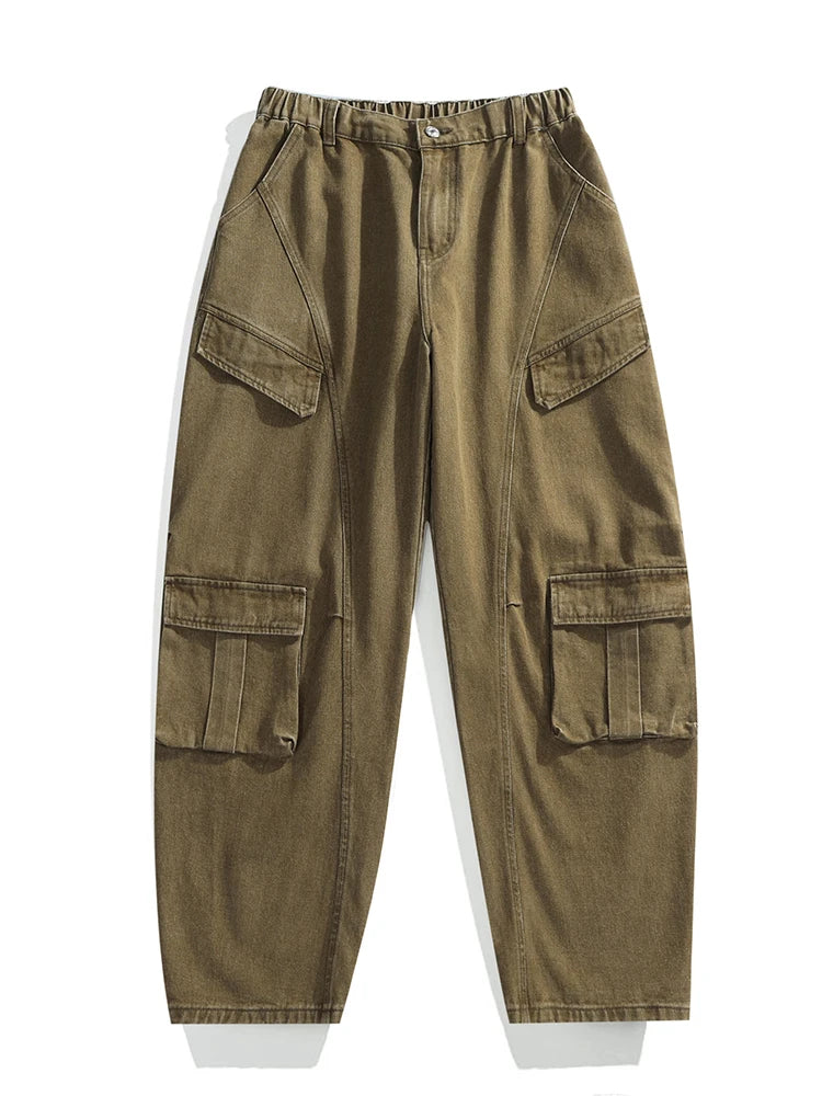 Oversized Parachute Cargo Jeans-streetwear-techwear