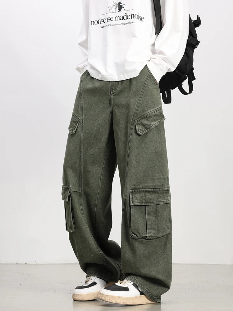 Oversized Parachute Cargo Jeans-streetwear-techwear