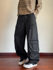 Oversized Parachute Cargo Jeans-streetwear-techwear