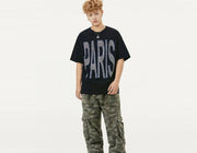 'PARIS' Rhinestone Slogan T-Shirt-streetwear-techwear