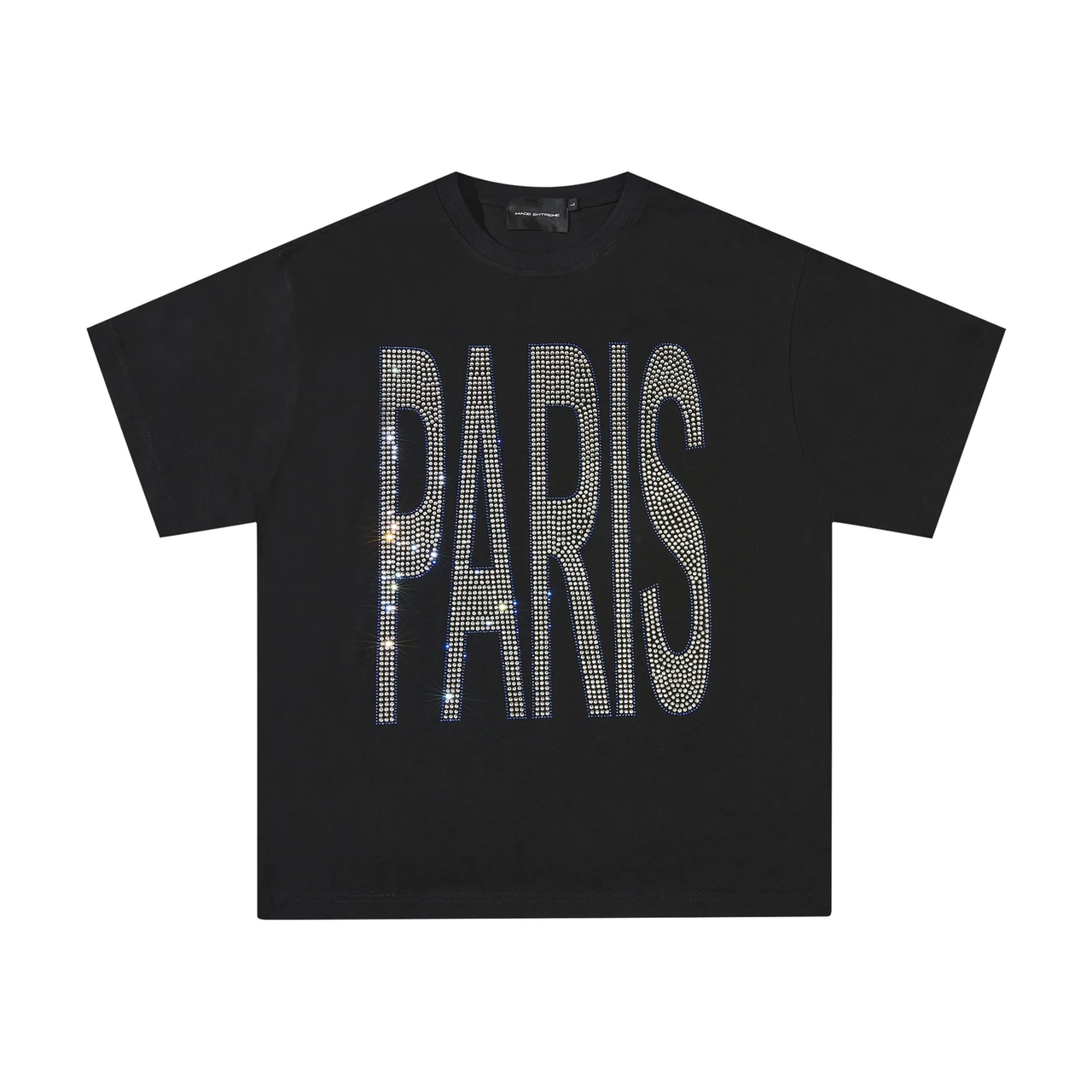 'PARIS' Rhinestone Slogan T-Shirt-streetwear-techwear