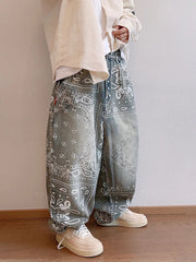 Paisley Baggy Jeans-streetwear-techwear