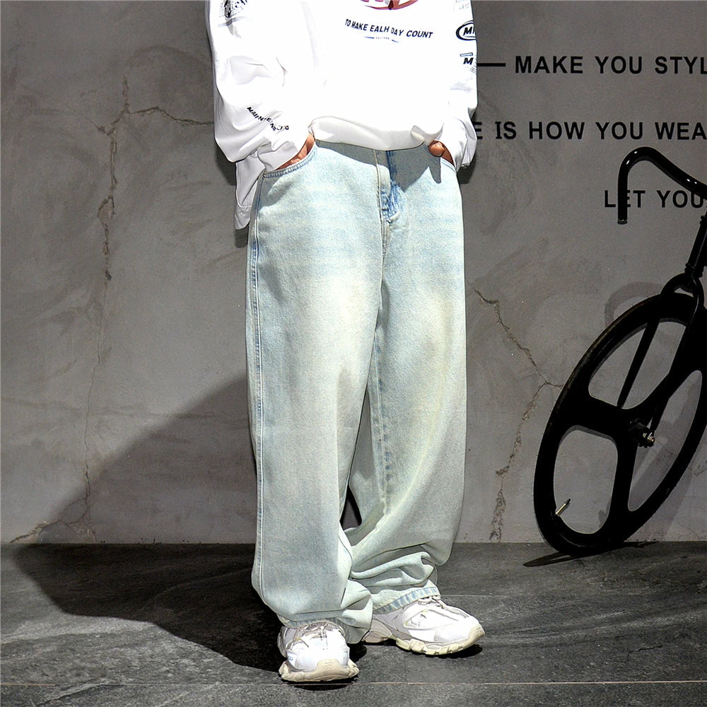 Pale Blue Baggy Jeans STREETWEAR AT BEFORE THE HIGH STREET