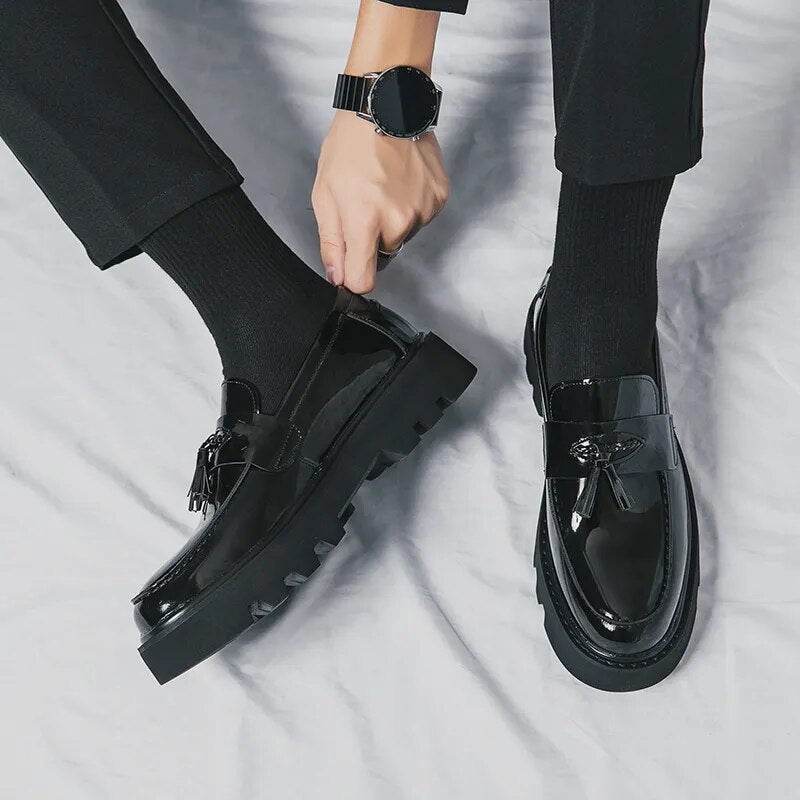 Patent Tassel Loafers-streetwear-techwear