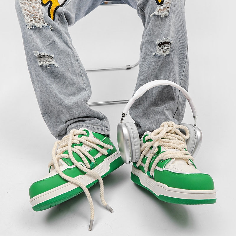 Phat Lace Sneakers - Cloud White/Lucky Green-streetwear-techwear