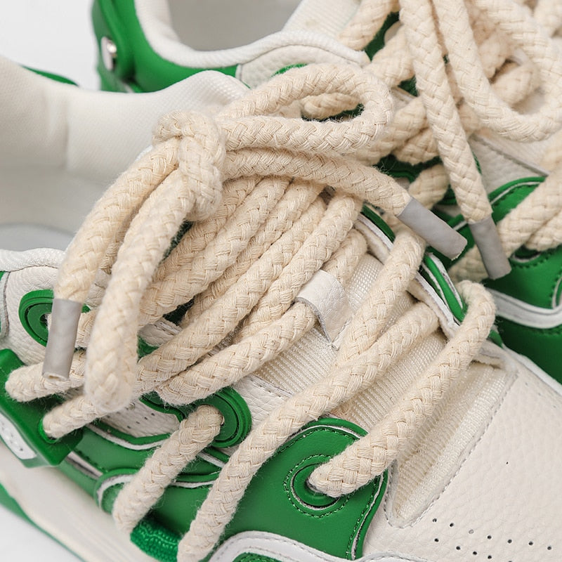 Phat Lace Sneakers - Cloud White/Lucky Green-streetwear-techwear