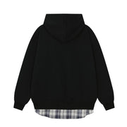 Plaid Patchwork Zip-up Hoodie-streetwear-techwear