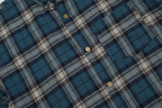 Plaid Shirt with Mock Layer Sweatshirt Sleeves-streetwear-techwear