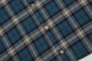 Plaid Shirt with Mock Layer Sweatshirt Sleeves-streetwear-techwear